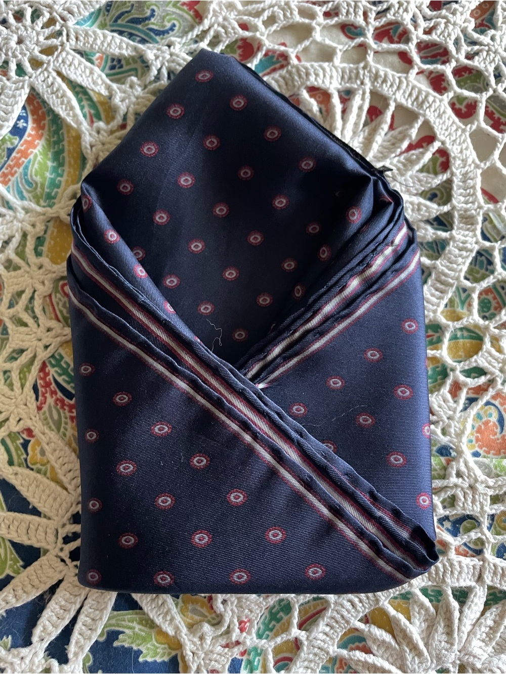 Italian silk vintage pocket square